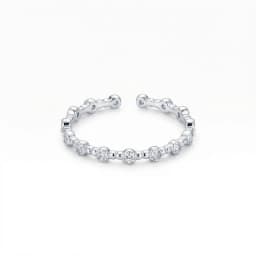 Anillo Cintillo Esferas Brillantes Plateado - Vista 1