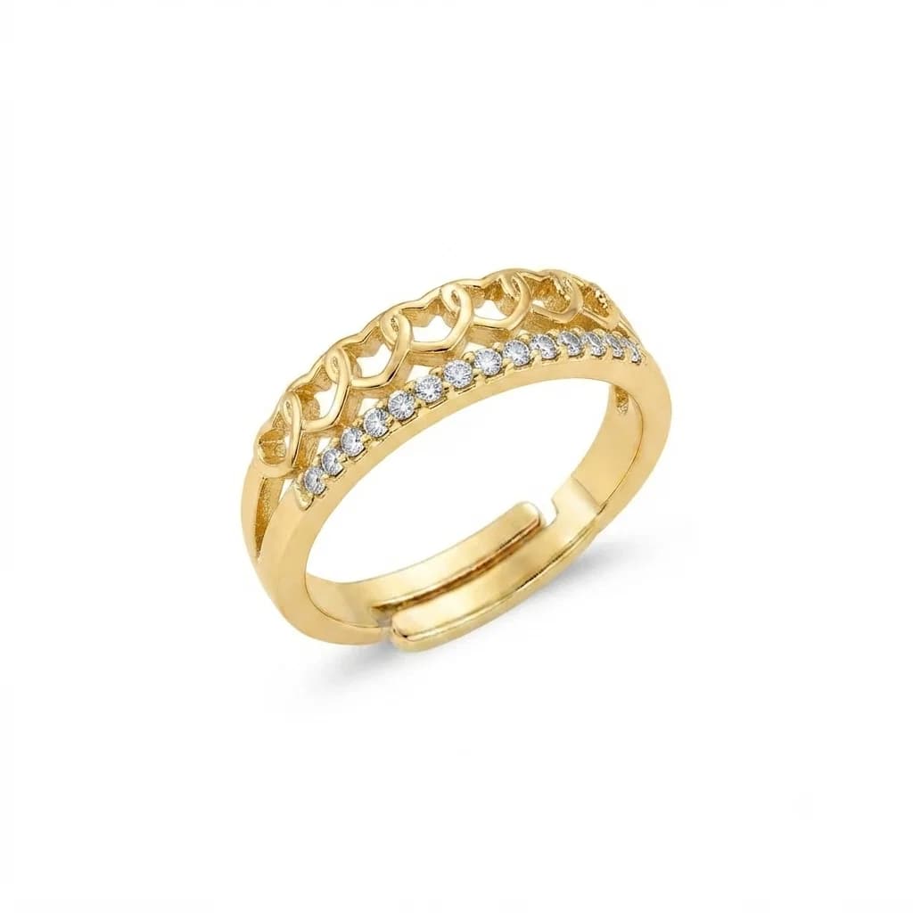 Anillo Corazones Encadenados - B.F. ADAMS Bisutería Fina