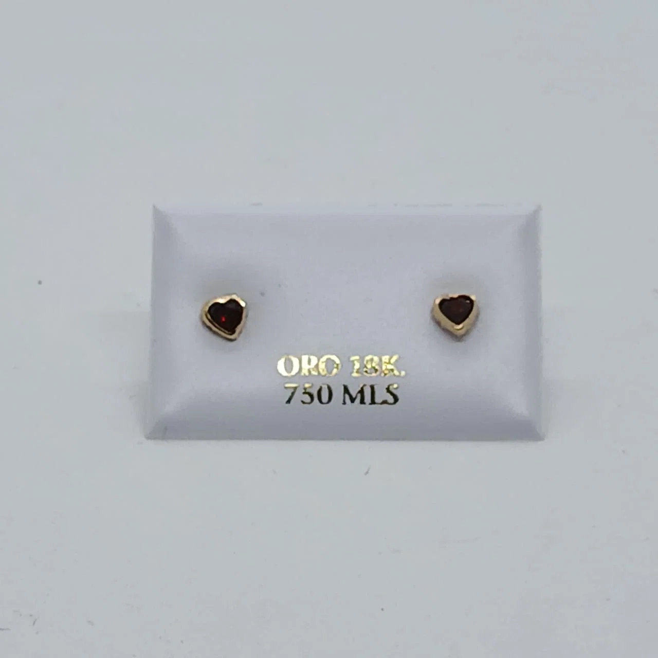 Zarcillos Corazón Rubí 18K - Zarcillos - B.F. ADAMS Bisutería Fina