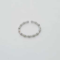 Anillo Cintillo Esferas Brillantes Plateado - Vista 4