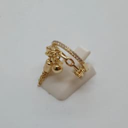 Anillo Doble Charms Dorado - Vista 3