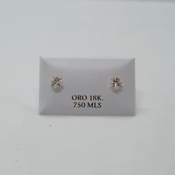 Zarcillos Abridores Destello Estrella Solitaria 18K - Vista 1