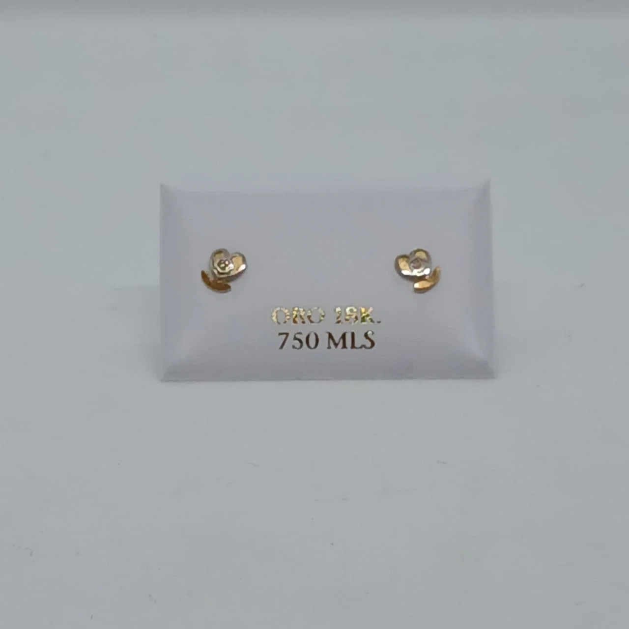 Zarcillos Abridores Corazón Pétalo 18K - B.F. ADAMS Bisutería Fina