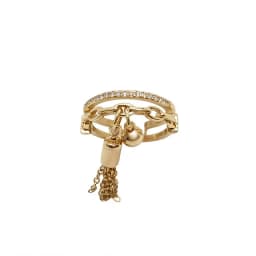 Anillo Doble Charms Dorado - Vista 1