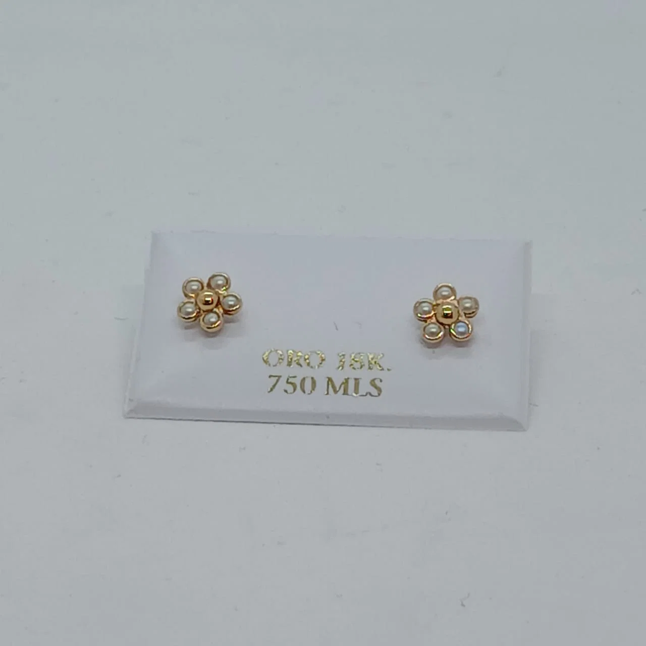 Zarcillos Abridores Flor de Perla 18K - B.F. ADAMS Bisutería Fina