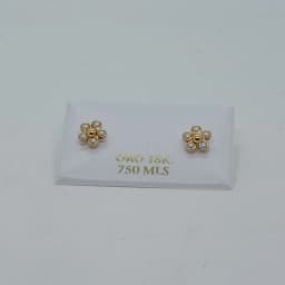 Zarcillos Abridores Flor de Perla 18K - Vista 1