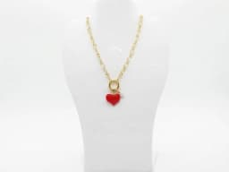 Collar Eslabones Corazon de Perla - Vista 4