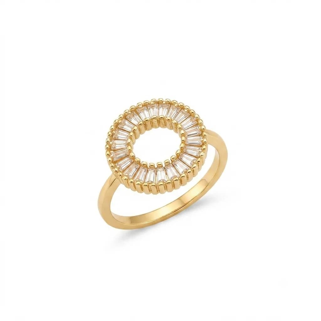 Anillo Aro Baguette Dorado - B.F. ADAMS Bisutería Fina