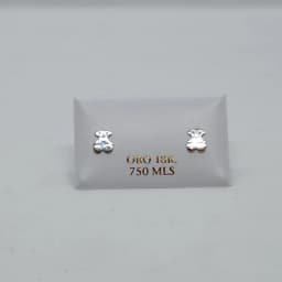 Zarcillos Abridores Osito Clásico Tous Oro Blanco 18K  - Vista 1