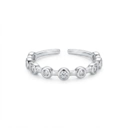 Anillo Cintillo Biseles Plateado - Vista 1