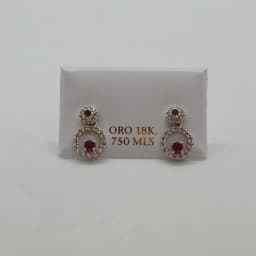 Zarcillos Aro Rubí Oro Blanco 18K - Vista 2