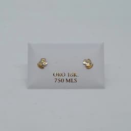 Zarcillos Abridores Flor de Tres Pétalos 18K - Vista 1