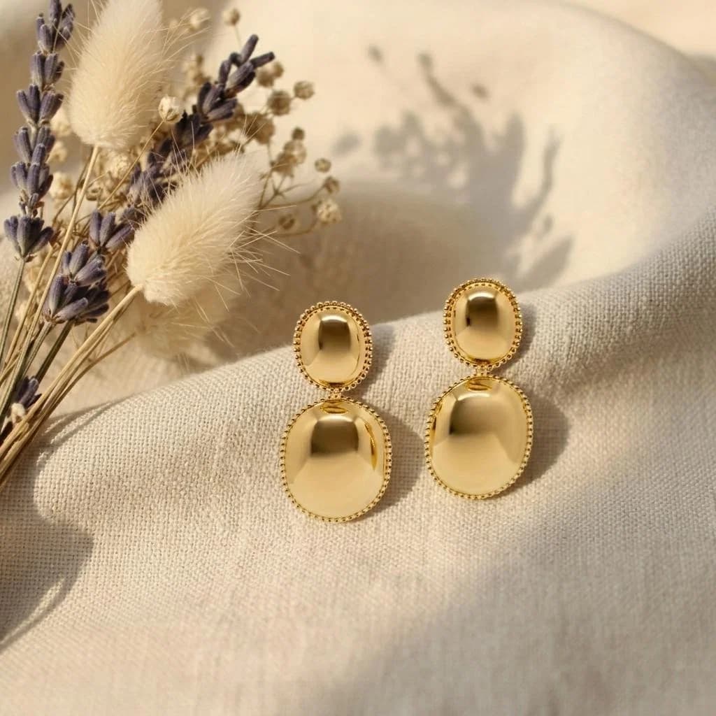 Zarcillos Obli Gold - B.F. ADAMS Bisutería Fina