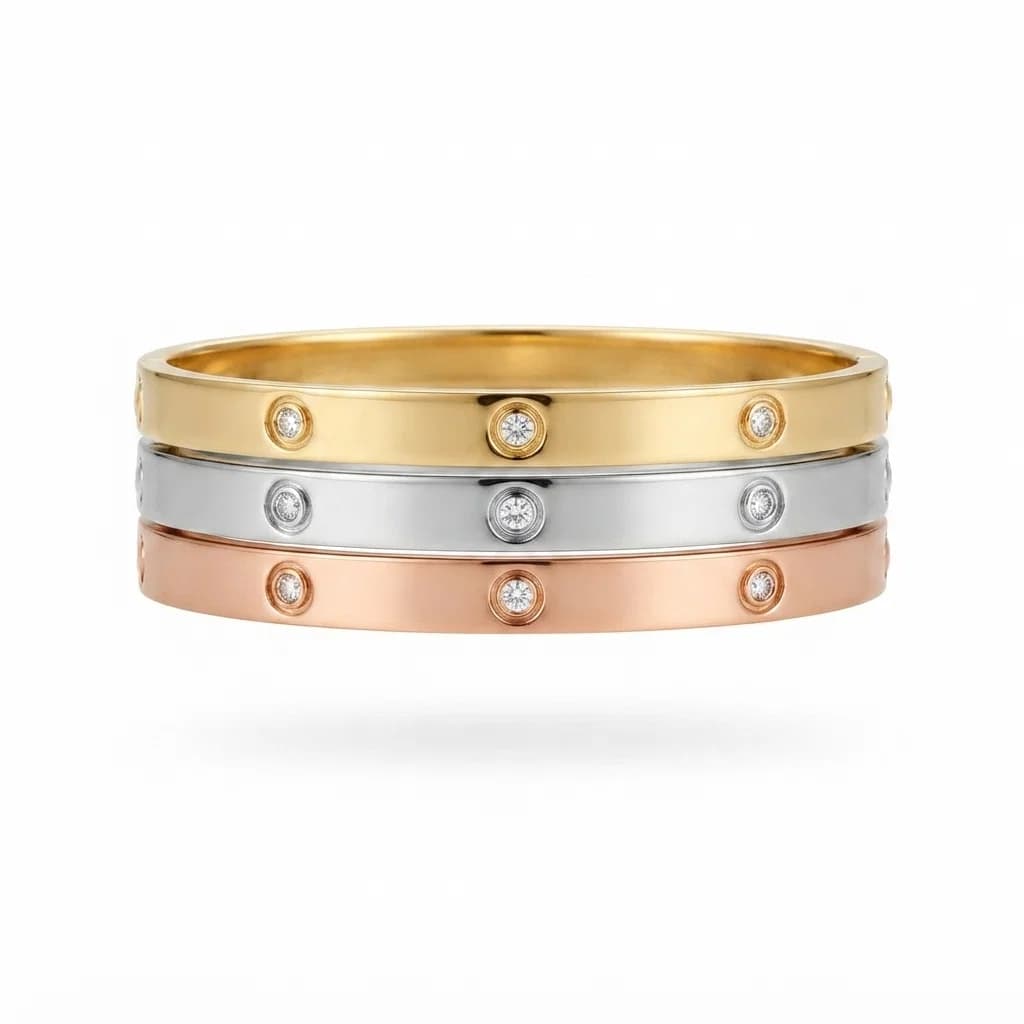 Brazaletes Tornillos Zircon - Set - B.F. ADAMS Bisutería Fina