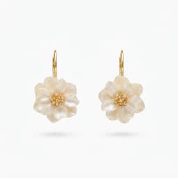 Zarcillos Flor Margarita Nacarada - Vista 1