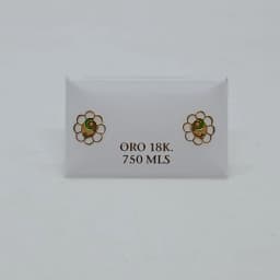 Zarcillos Abridores de Rosca Flor Calada 18K - Vista 1