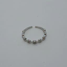 Anillo Cintillo Biseles Plateado - Vista 4