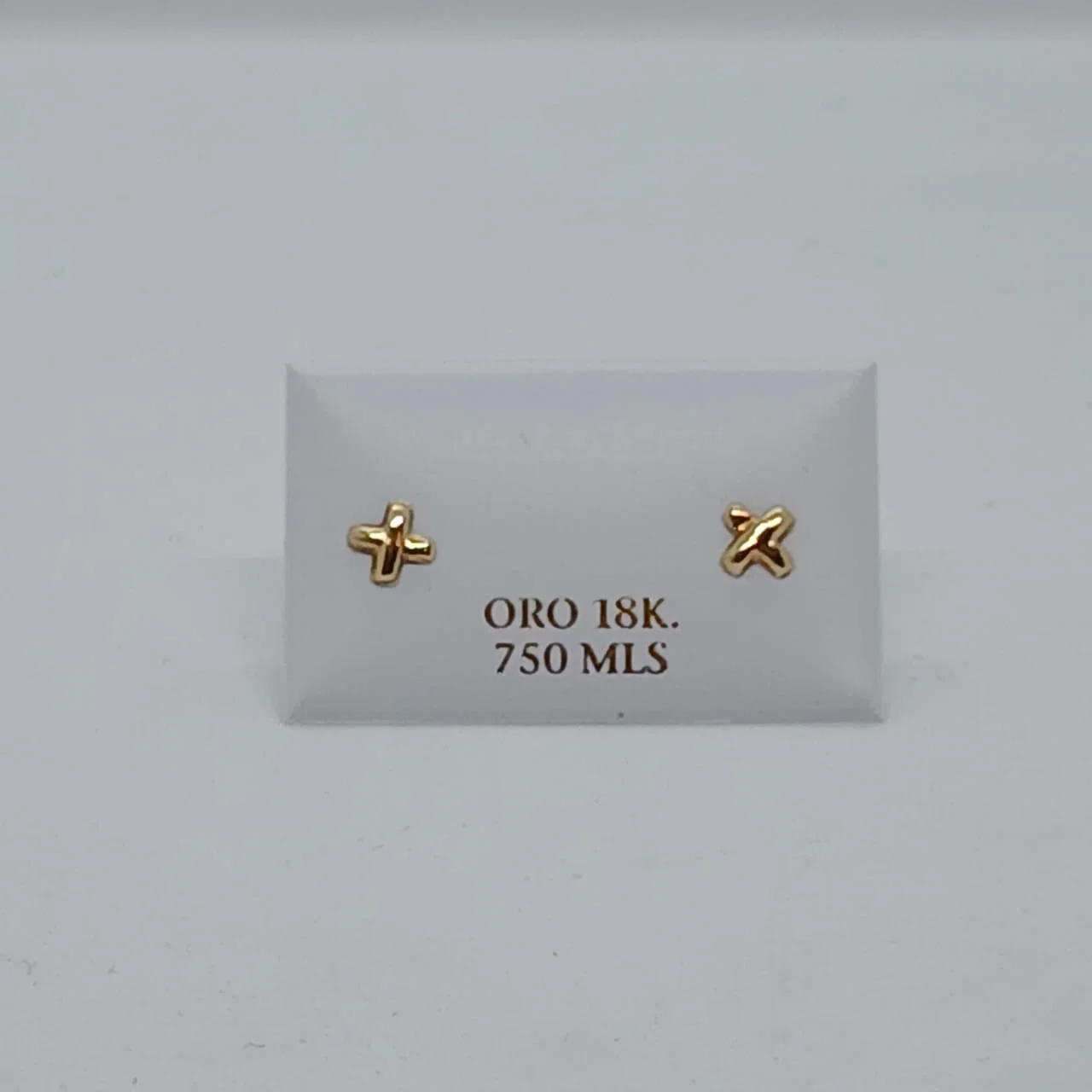 Zarcillos Abridores Cruz Orgánica 18K - B.F. ADAMS Bisutería Fina