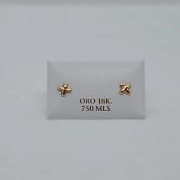 Zarcillos Abridores Cruz Orgánica 18K - Vista 1