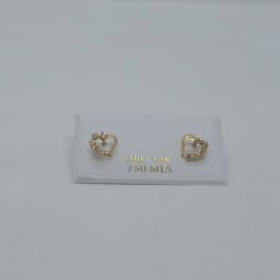 Zarcillos Corazón Brillante 18K - Vista 1