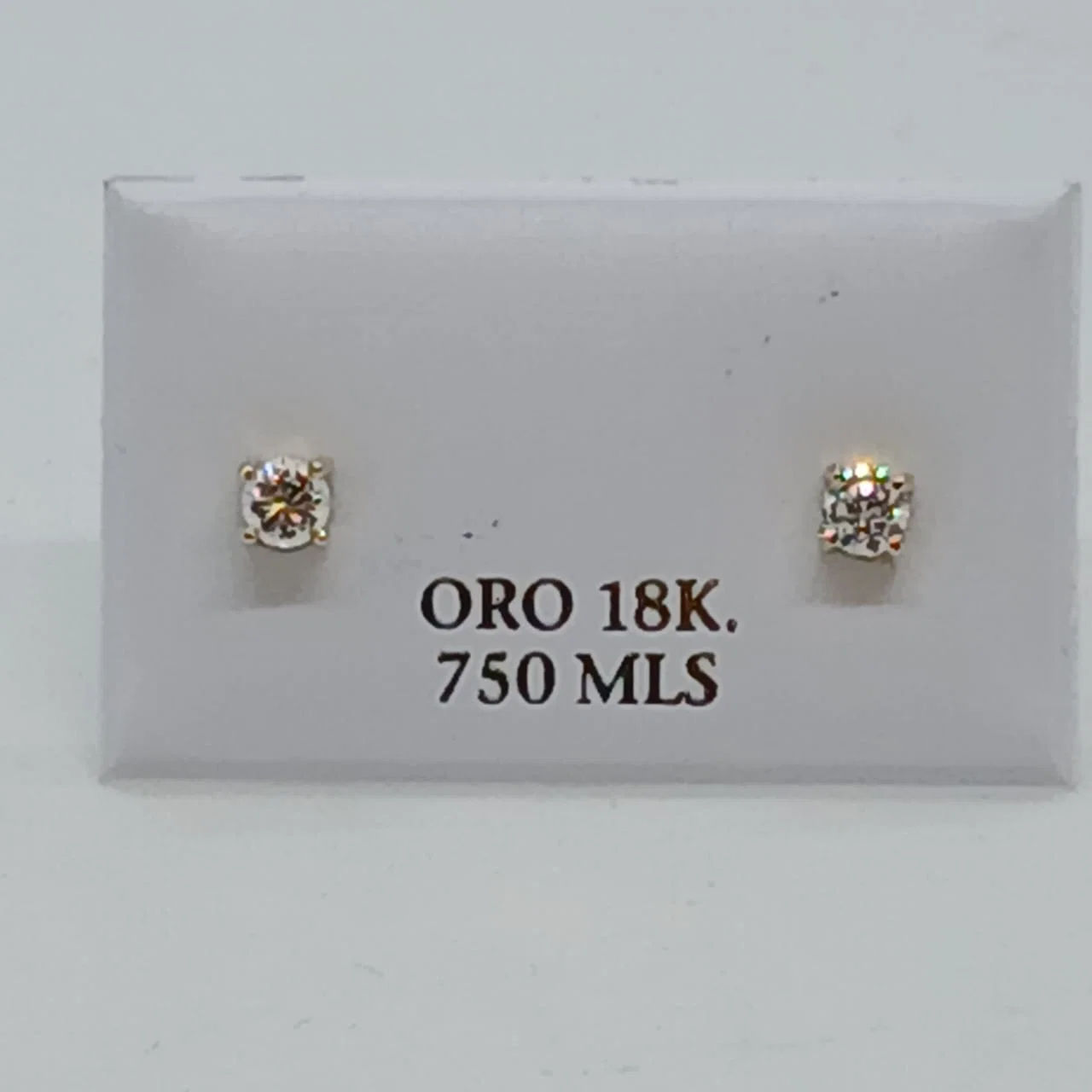 Zarcillos Solitario 4 Garras 18K - B.F. ADAMS Bisutería Fina