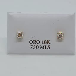 Zarcillos Solitario 4 Garras 18K - Vista 1
