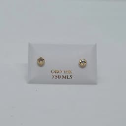Zarcillos Abridores Estrella Solitario Redondo 18K - Vista 1