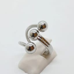 Anillo Triple Esfera Plateado - Vista 3