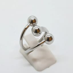 Anillo Triple Esfera Plateado - Vista 4