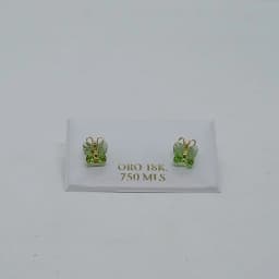 Zarcillos Abridores Mariposa Verde 18K - Vista 1