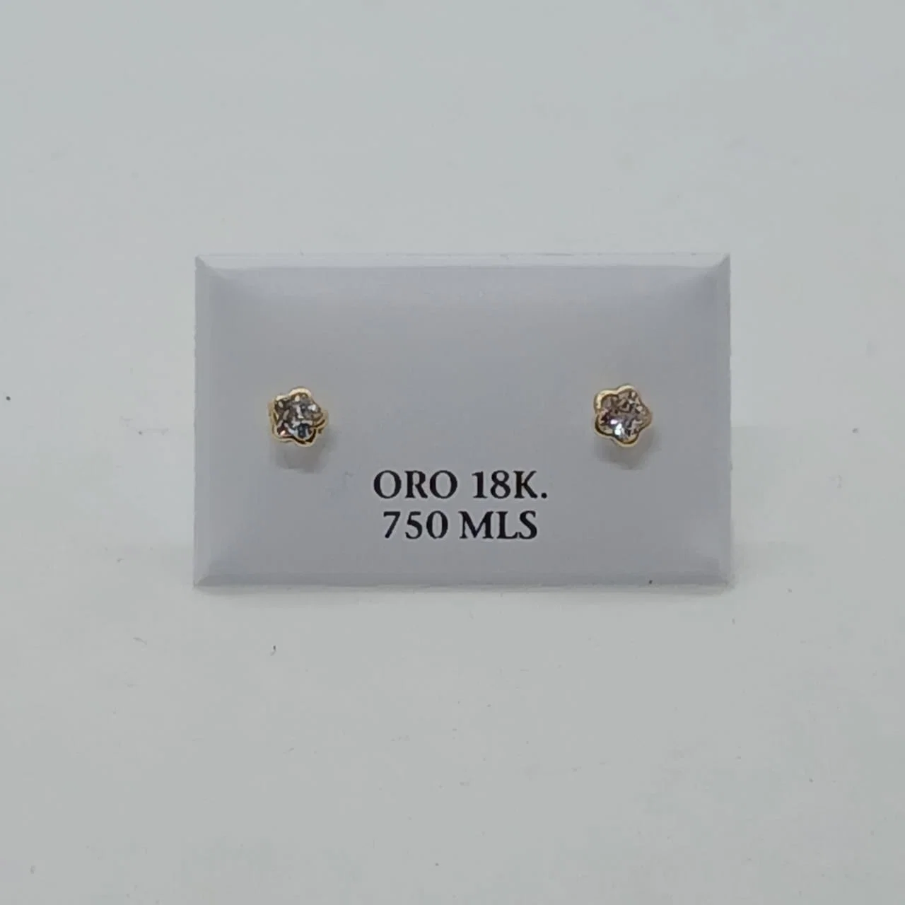 Zarcillos Abridores Mini Flor Brillante 18K - Zarcillos - B.F. ADAMS Bisutería Fina
