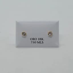 Zarcillos Abridores Mini Flor Brillante 18K - Vista 1