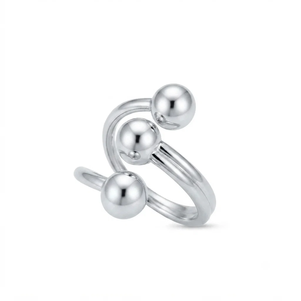 Anillo Triple Esfera Plateado - Anillos - B.F. ADAMS Bisutería Fina