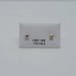 Zarcillos Solitario 4 Garras 18K - Vista 2