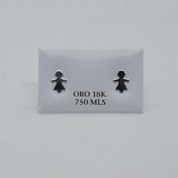 Zarcillos Muñequita Oro Blanco 18K - Vista 1