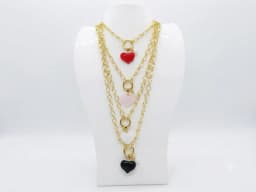 Collar Eslabones Corazon de Perla - Vista 6