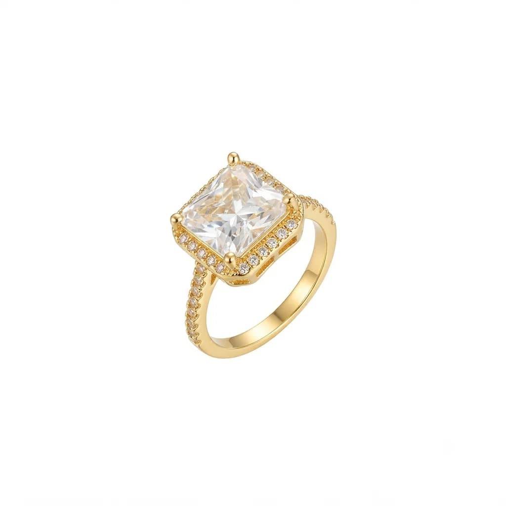 Anillo Halo Rectangular - B.F. ADAMS Bisutería Fina