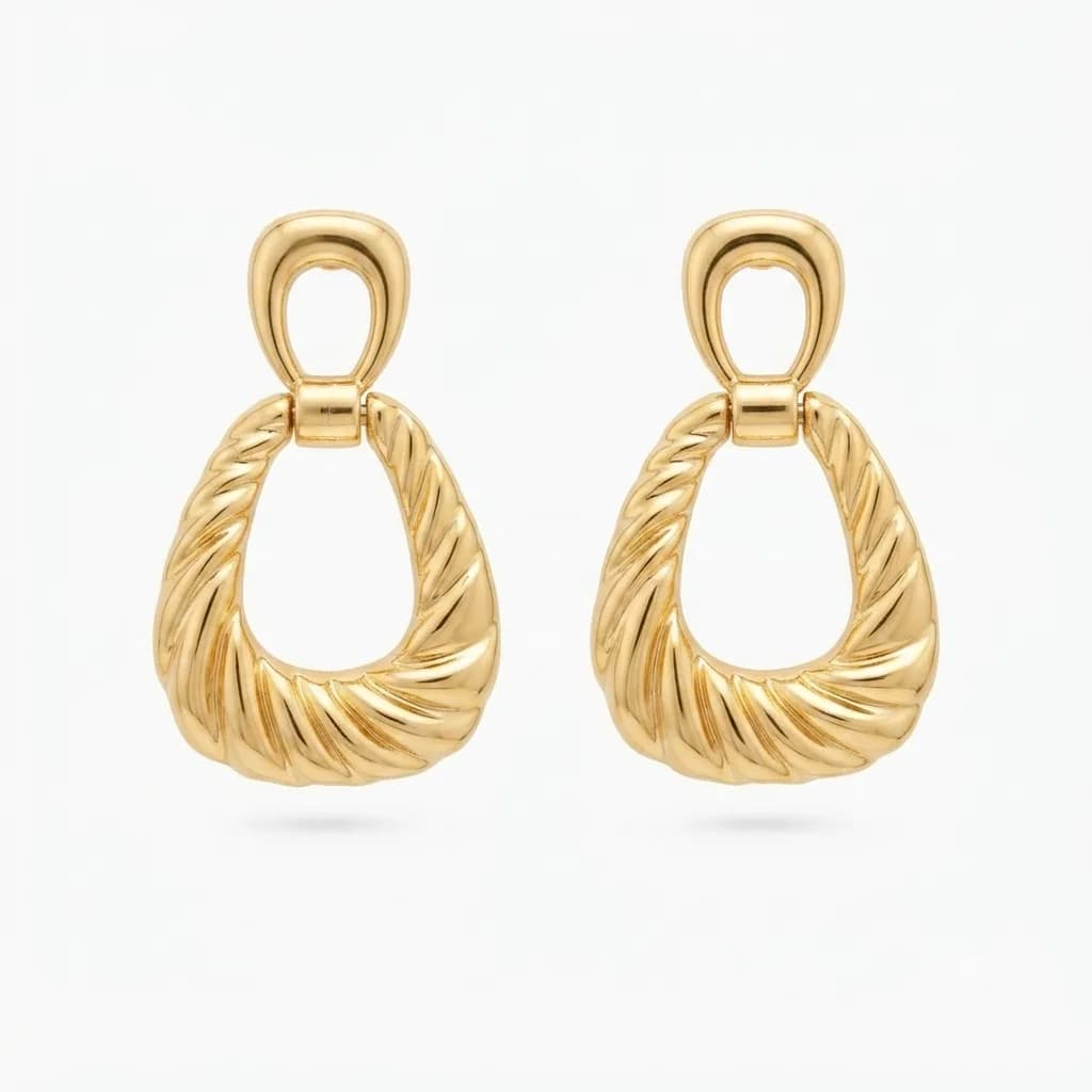 Zarcillos Colgante Trenzado Gold - B.F. ADAMS Bisutería Fina