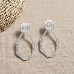Zarcillos Hexagon Silver - Vista 1