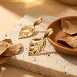 Zarcillos Hoja Gold - Vista 1