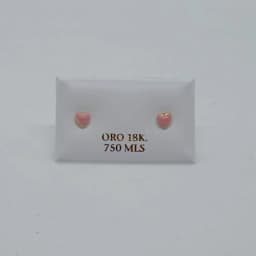 Zarcillos Corazón Rosa 18K - Vista 1
