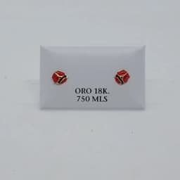 Zarcillos Abridores Mariquita Roja 18K - Vista 1